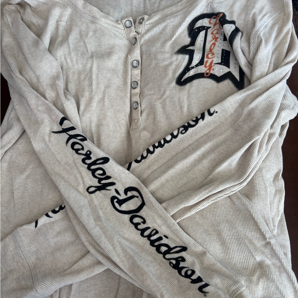 Women’s Harley-Davidson Cream Henley Shirt